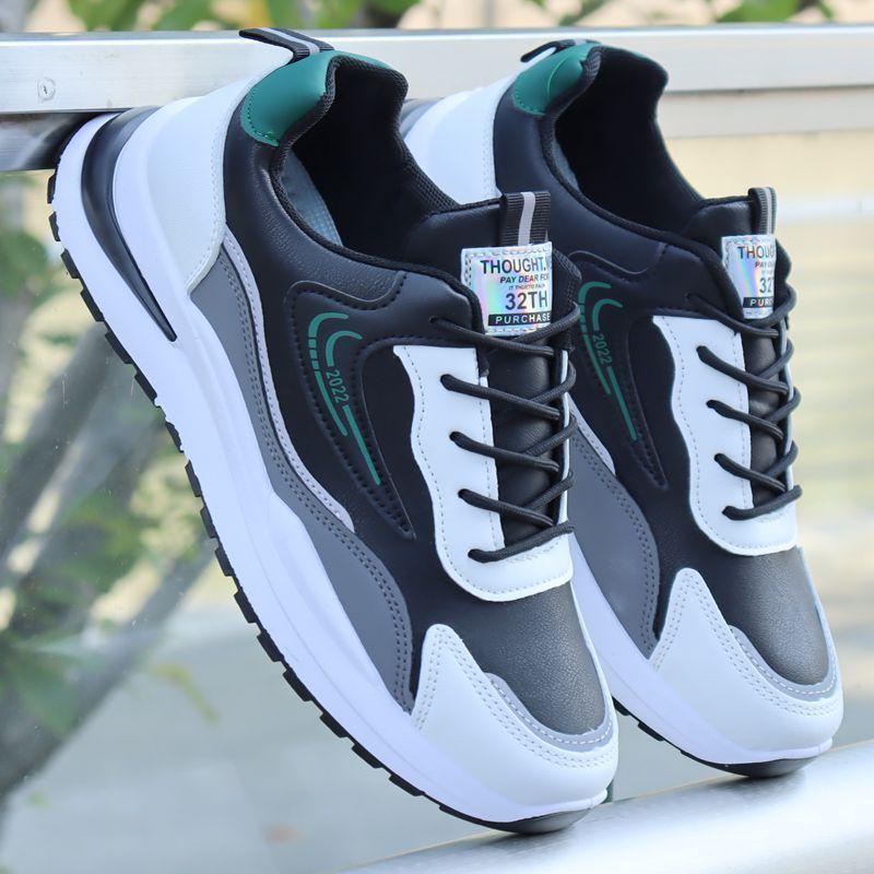 Leichte Leder-Sneaker für Herren für Frühling/Herbst - Lässig, Weiche Sohle, Lauf- & Sportschuhe für Jugendliche und Studenten