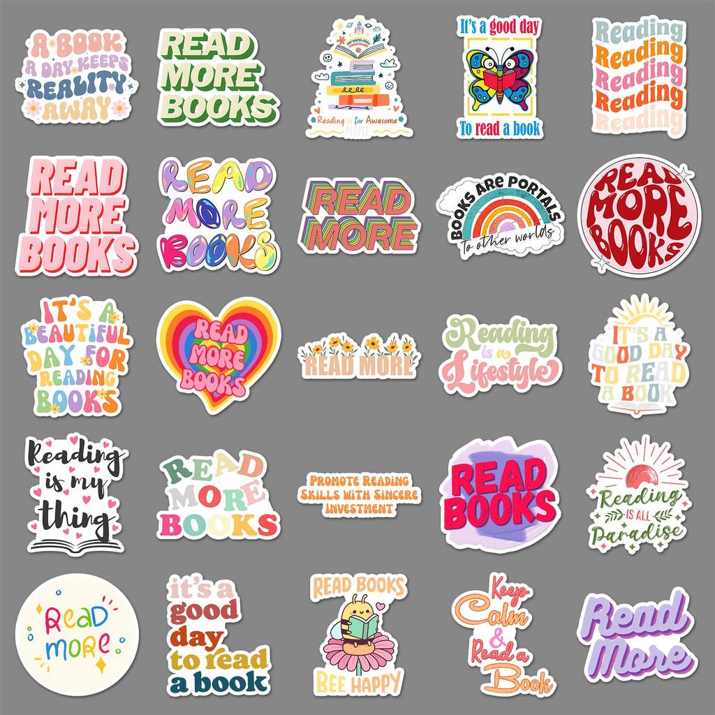 50 Love Reading Waterproof Stickers: Positive Phrases for Journals