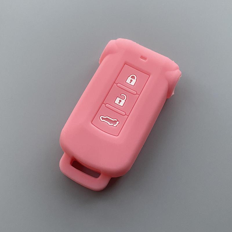 Silicone Car Key Cover Case for Mitsubishi Delica D5 Outlander 2014 Pajero Remote Key Car Accessories Bag