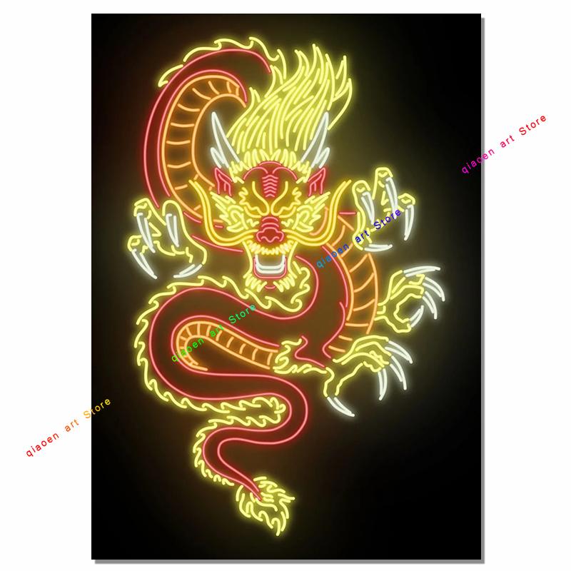 Neon Signs Sign Sign Coconut Palm Pineapple Rose Neon Effect Canvas Painting Wall Art Print Painting for Room Home Decor