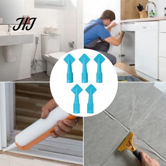 Window Door Gap Filler Tool 5Pcs Caulk Tip Tools, Caulking Tips Set with Nozzle Adapter, Plastic Seal Dresser for Home Improvement Applicator Reusable