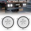 Aoling Truck Tail Light Round LED 12V 24V Trailer Light Truck Boat Trailer Truck Tail Light Turn Signal 2pcs (White)