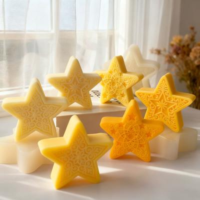 DIY Relief Star Form Silicone Mold Ramadan Candle Aroma Plaster Resin Ornaments Molds Handmade Soap Candle Making Supplies