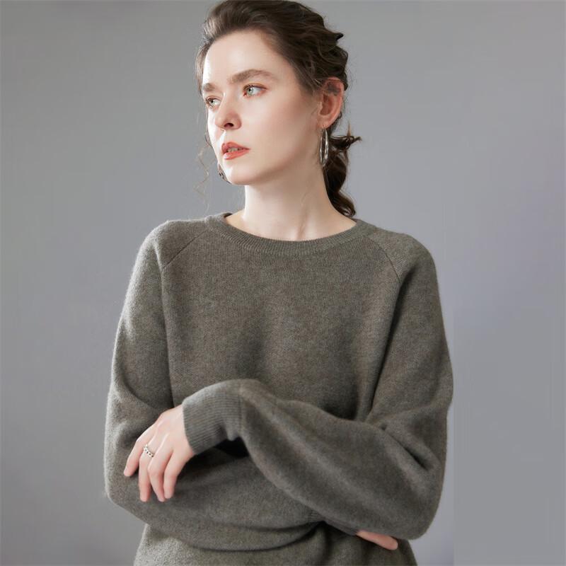 Fanzhen Women's Round Neck Cashmere Blend Sweater