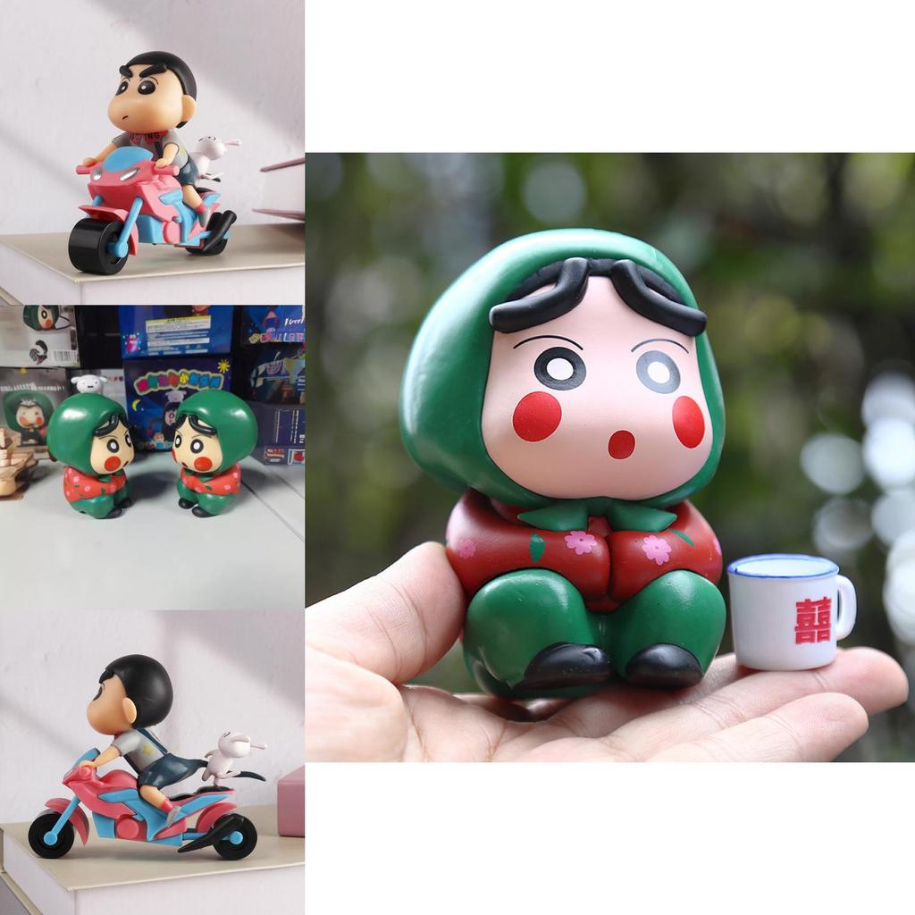 Creative Pvc Motorcycle Shinnosuke Figure Cute Quirky Desktop Decoration Gift Idea