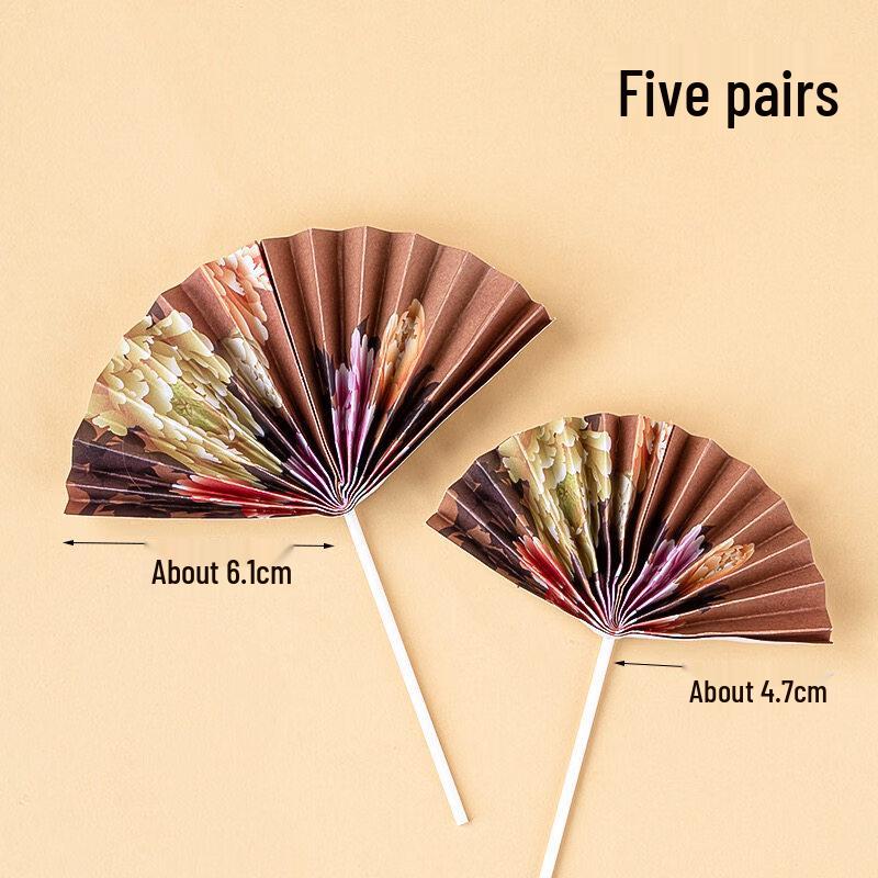 New Chinese Style Folding Fan Cake Topper