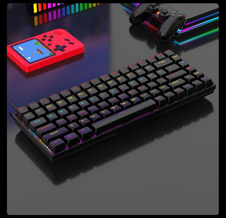 104-Key Blue/Red Switch Mechanical Keyboard with Mixed Lighting for Gaming and Office Use