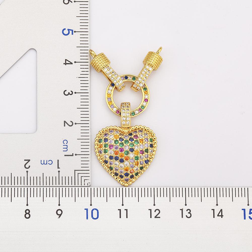 Nidin White/Colorful Color Romantic Heart Necklace for Women New Sweet Zircon Pendant Female Elegant Minimalism Jewelry Gifts