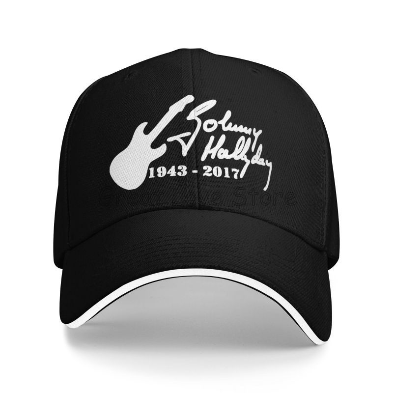Johnny Hallyday Print Baseball Cap French Rock Legend Bucket Hat Unisex Adjustable Snapback Sun Hat Men Sandwich Cap