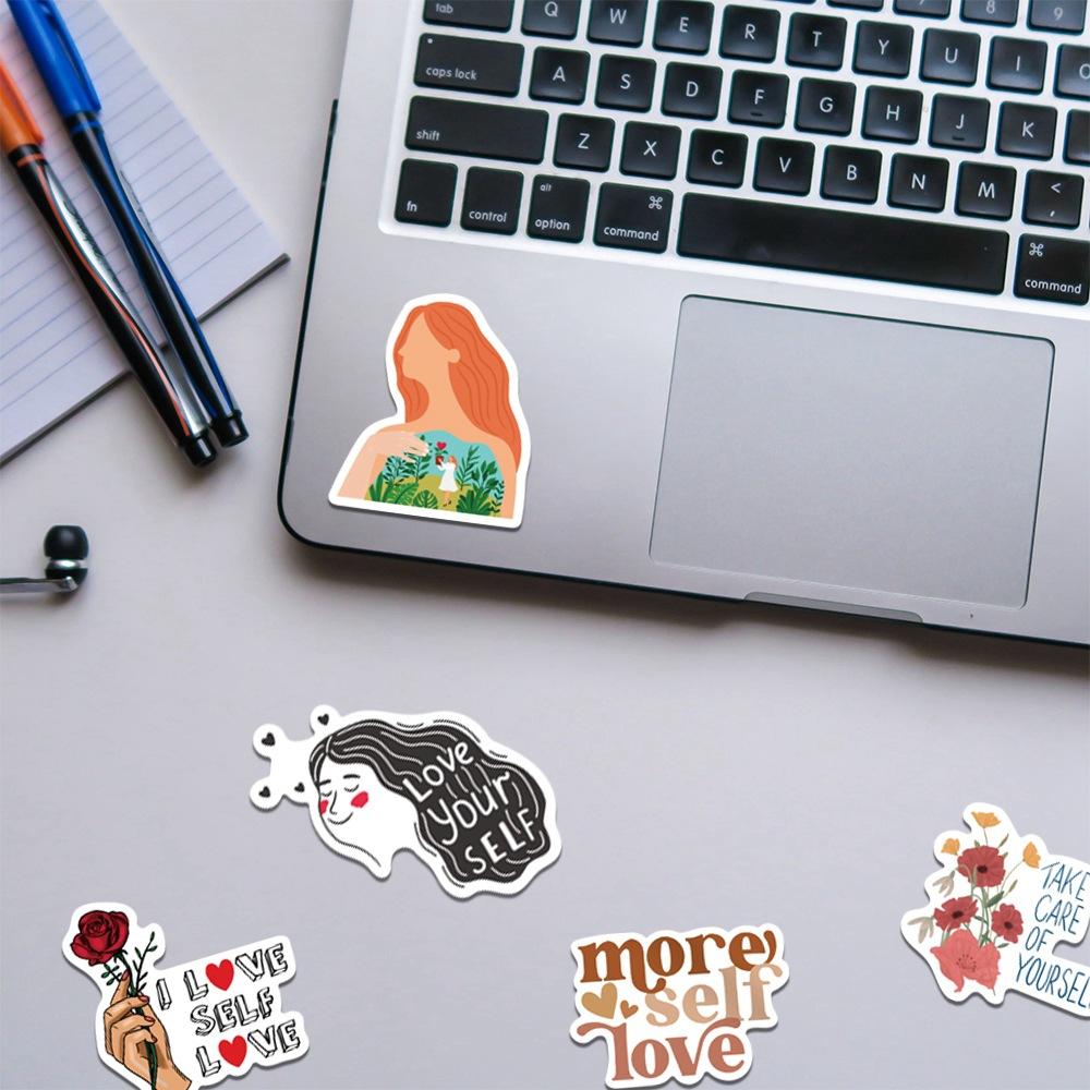 50pcs Self Love Inspirational Words Stickers Graffiti Motivational Quotes for Adults Laptop Phone Bottle Luggage Bottle Decals
