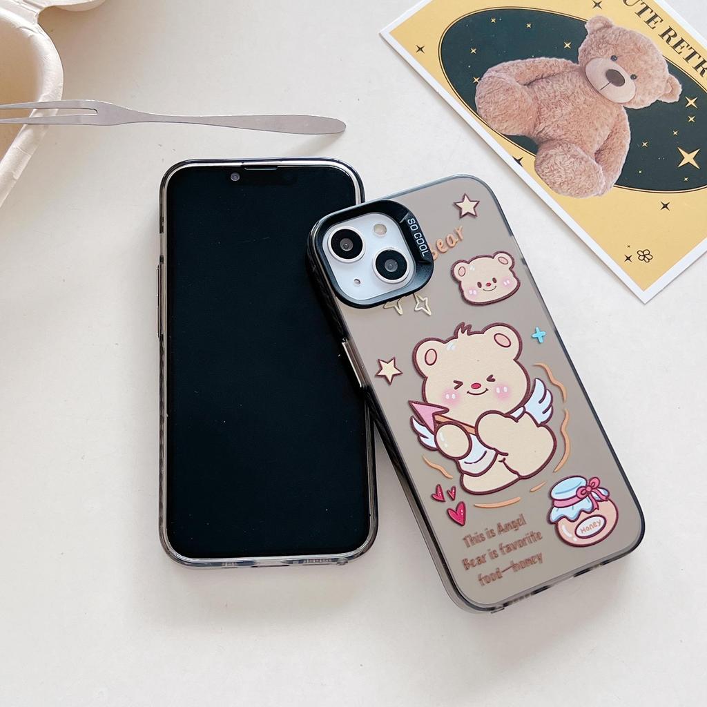 Laser Amor Bär Silikonhülle für Xiaomi Redmi Note 12 11 Samsung A54 A24 A14 Oppo A78 A58 A38 Tecno Spark 10 30C Funda Bemalte Hülle Weiche TPU Bumper