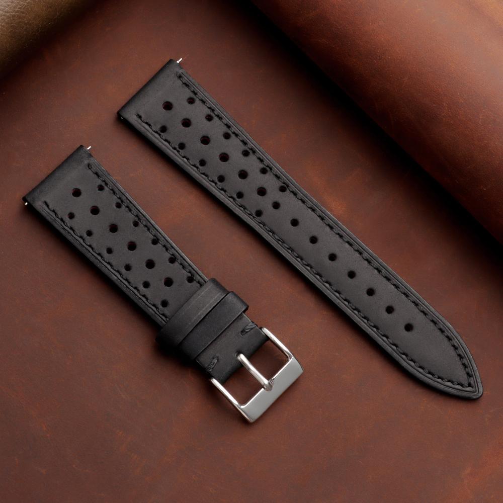 Quick Release Vintage Genuine Leather Watch Band 18mm 19mm 20mm 22mm 24mm Crazy Horse Men Women Strap Breathable Watch Bracelet