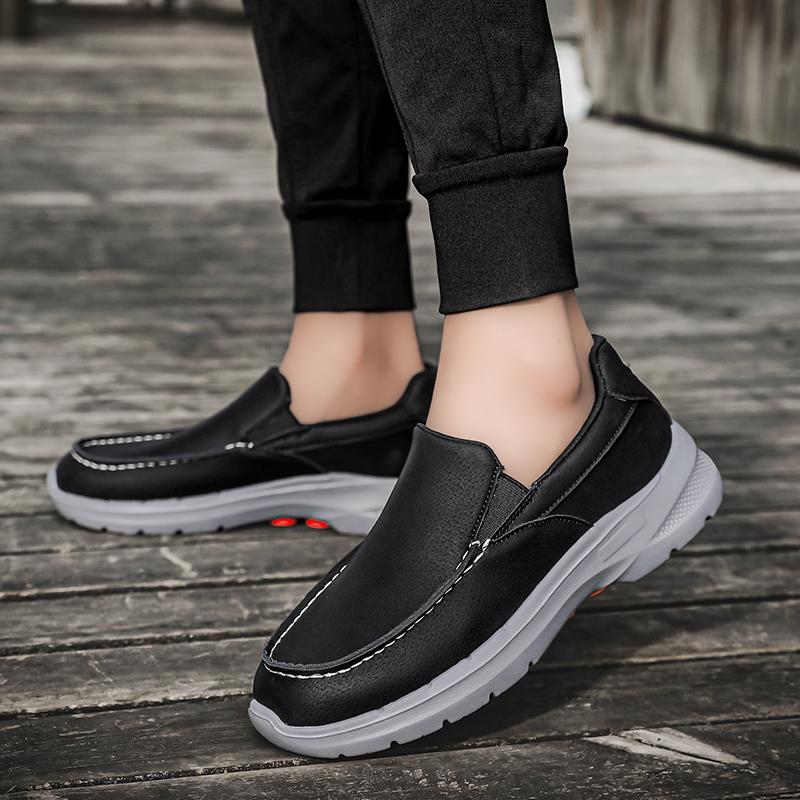 Fashion Men's Summer Leather Sneakers Platform Soft Bottom Casual Hiking Outdoor Non Slip Cover Wearing Breathable Walking Shoes 39-45