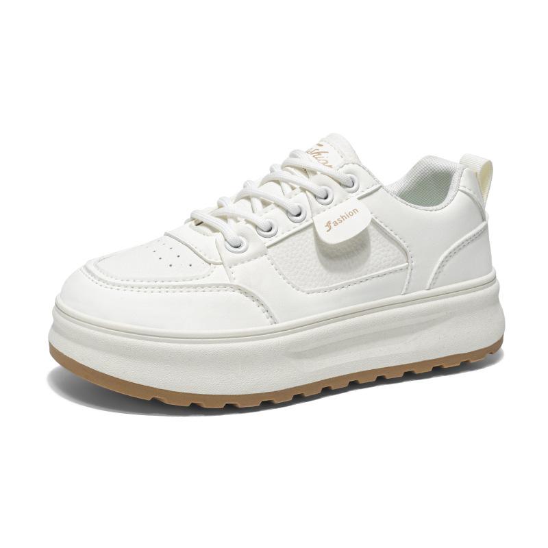 2025 spring women's shoes new breathable little white shoes women's Korean version versatile thick-soled heightening sports and leisure board shoes