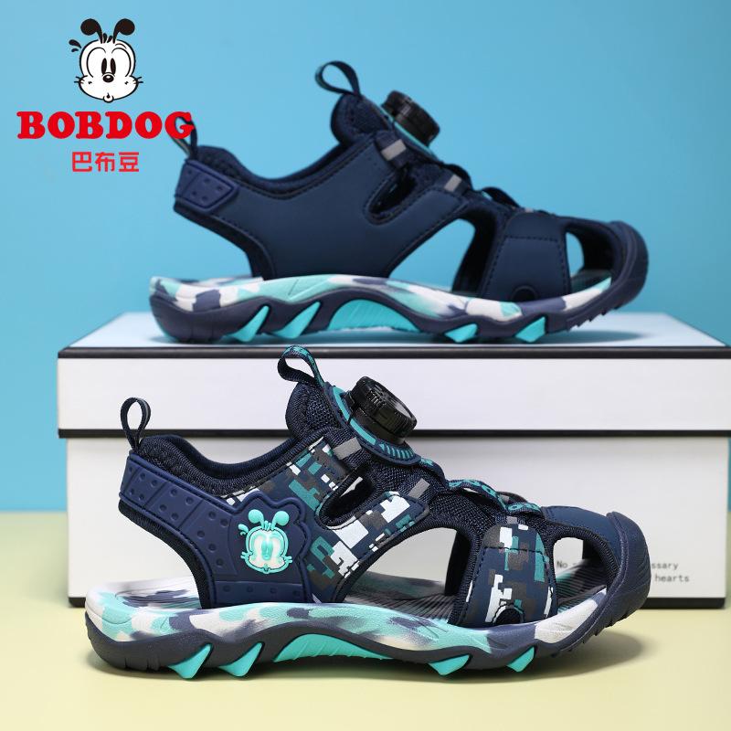 Babudou children's closed-toe sandals, new summer styles, anti-kick and anti-slip, beach sandals for boys, sports sandals for girls