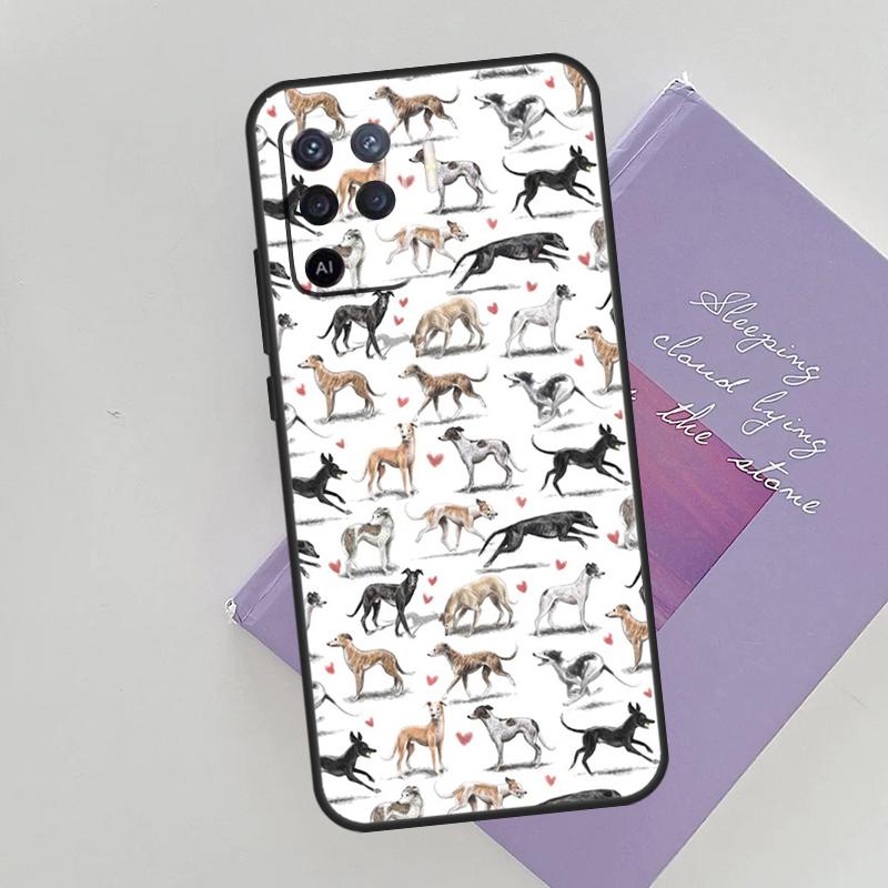 Galgo Greyhound Dog Cover For Oppo A78 A98 A74 A54 A94 A15 A16 A17 A52 A72 A76 A96 A53 A57S A58 A5 A9 Phone Case