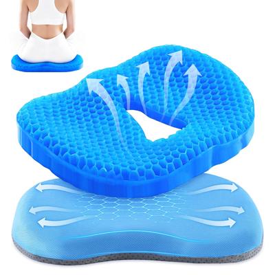 Large Gel Cushion for Chairs, Honeycomb Structure, Breathable, Pressure Distribution, Prevents Hip Pain, High Rebound, Posture Support, Gaming Chairs,