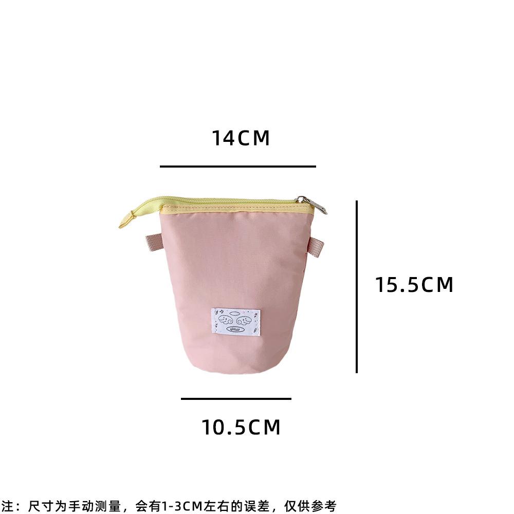 Korean Girl Round Dot Makeup Bag Woman Student Stationery Bag Pencil Case Desktop Pen Holder Kids Cute Purse Travel Organizer