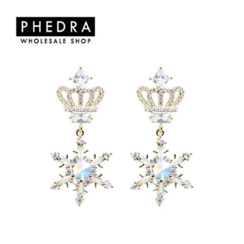 

Women s Gold Tiara Cubic Silver Stud Earrings A25137_ONECOLOR