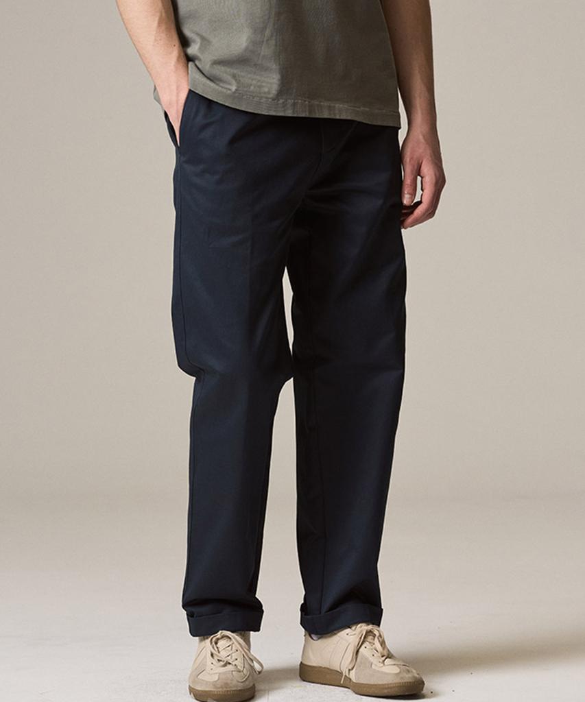 Laijeuaenbillou [Authentic] Authentic Supima 302 Loose Tapered Chino Pants Navy