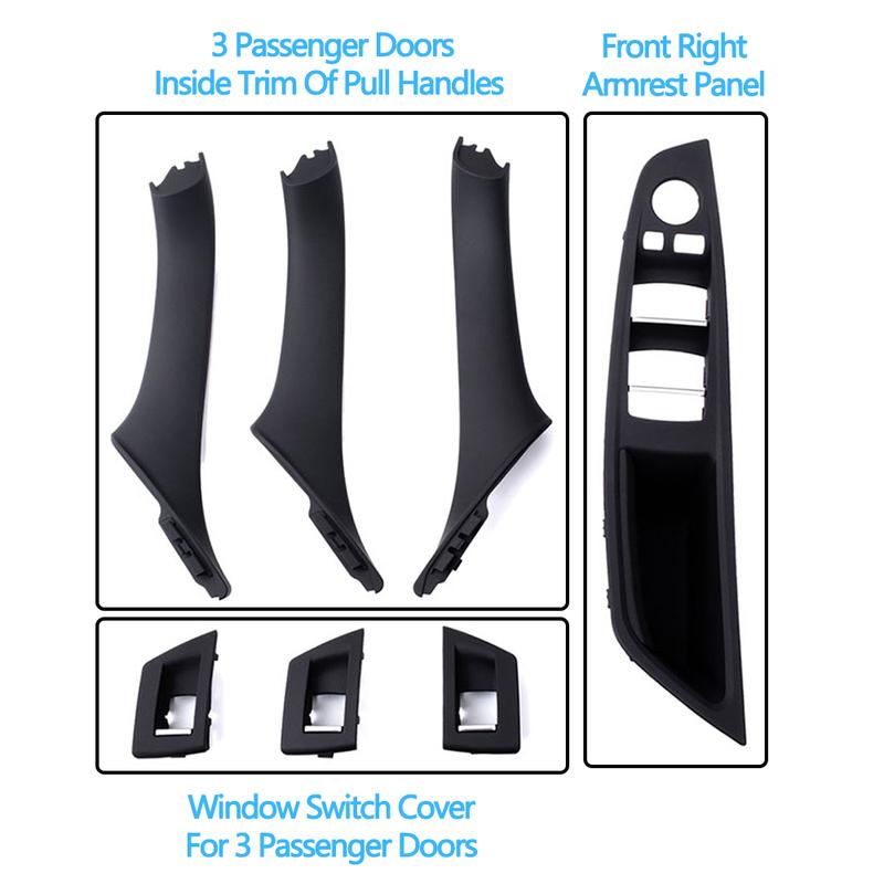 Poignée de porte intérieure côté conducteur droit, 7 pièces, pour BMW F10, F11, F18, 520, 523, 525, 528, 530