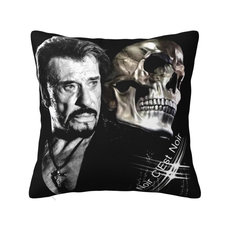 French Rock Music Johnny Hallyday Cushion Cover Polyester Throw Pillow Case Living Room Decoration Bedding Sofa Pillowcase