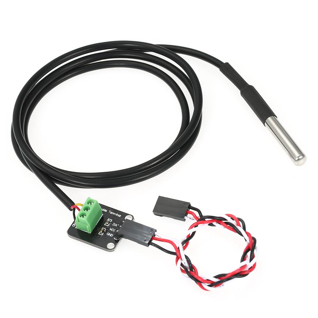 DS18B20 Temperature Sensor Module Stainless Steel Temperature Probe Waterproof Temperature Sensor Module Kit Temperature Probe Sensor Replacement F