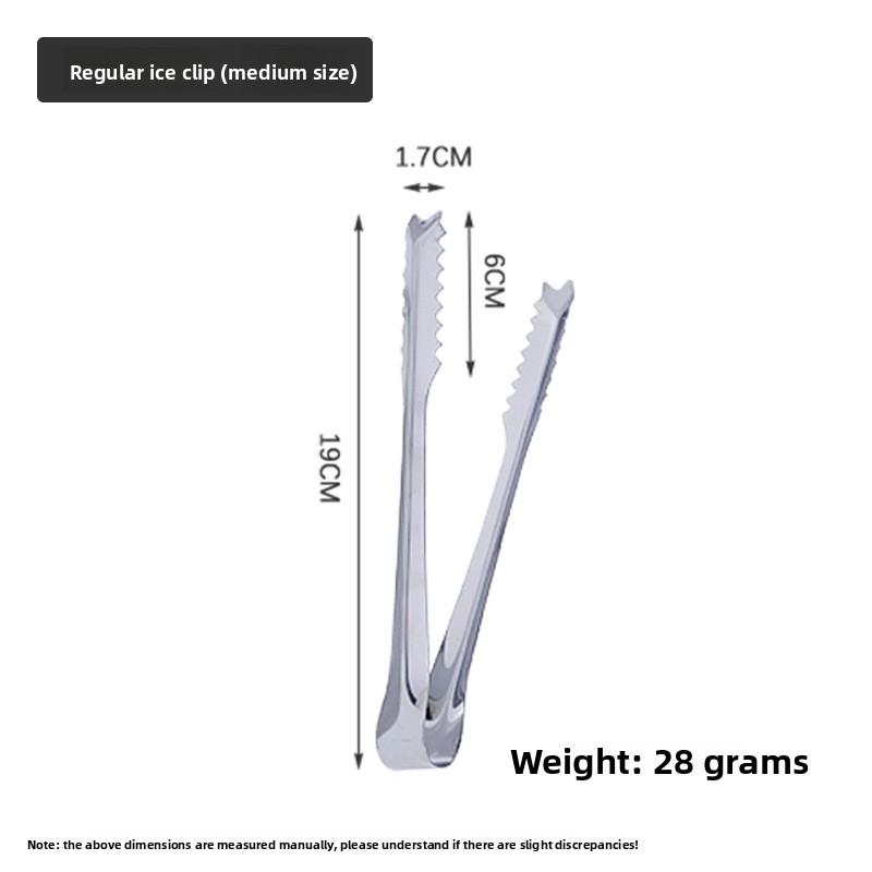 Thickened Stainless Steel Ice Tongs, Ice Cube Tongs, Ice Particle Tongs, Ice Tongs for Food, Fruits and Sugar Cubes, Small Size