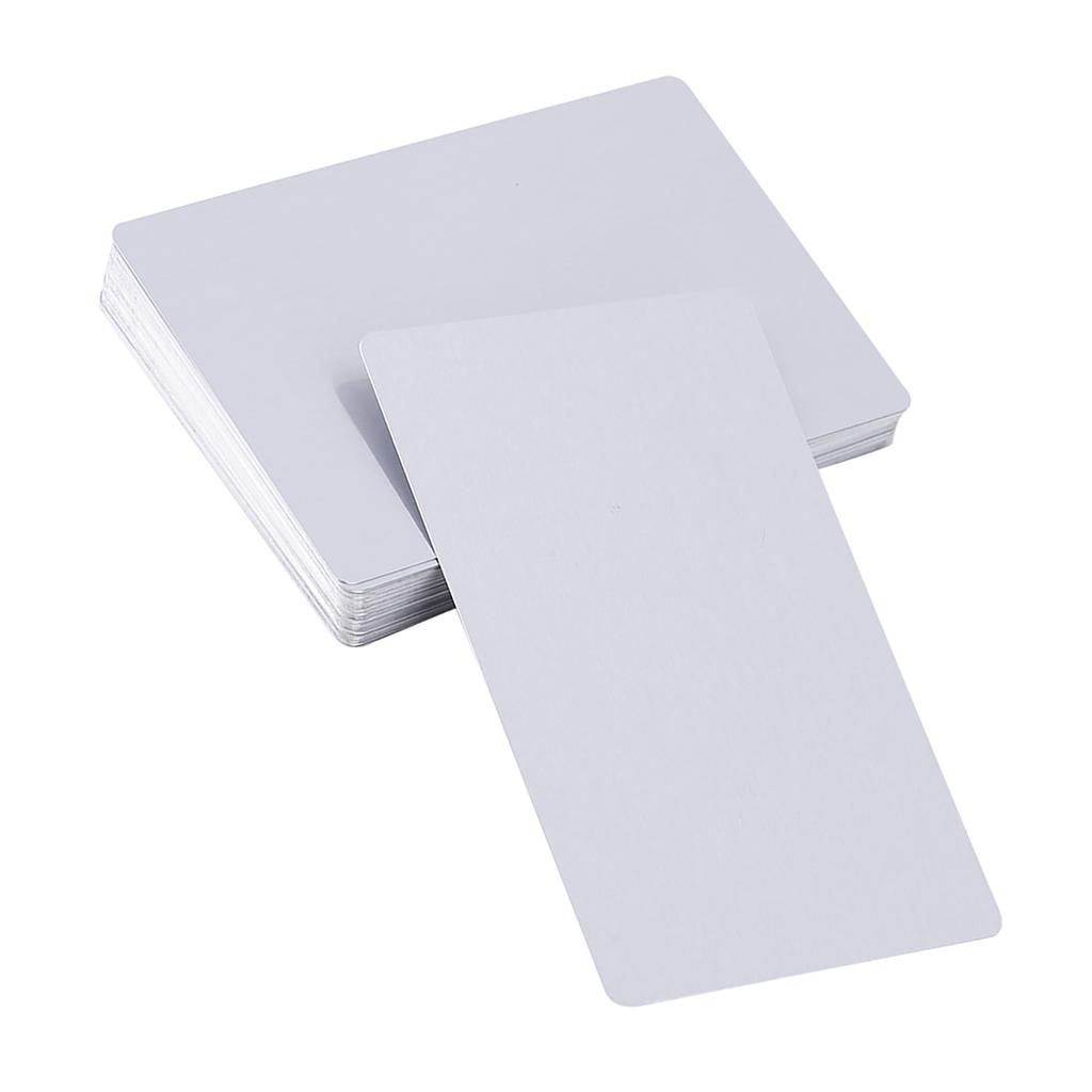 50Pcs Impressive Blanks Laser Mark Engraved Metal Business Visiting Name Cards (Sliver)