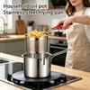 Edelstahl Frittiertopf mit Sieb - Kleine Öl-Bratpfanne für die Heimküche, Frittierkorb-Topf für Snacks, Spieße, Gemüse