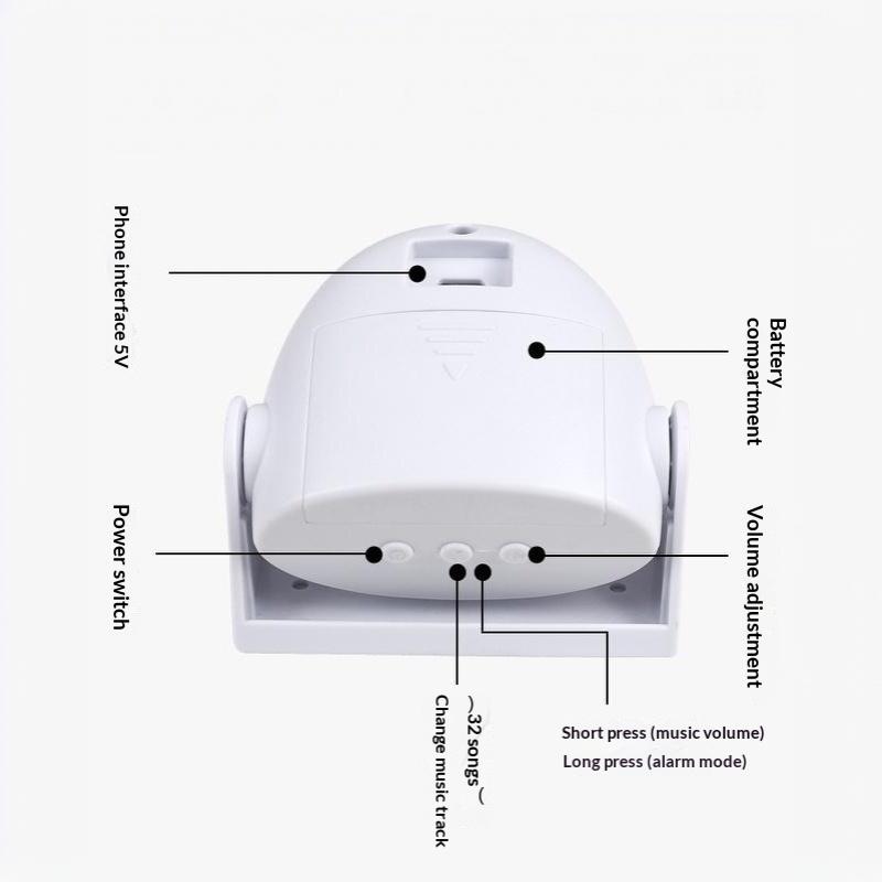 Wireless Door Bell Motion Sensor Visitor Entry Alert Door Chime Theft Alarm Intelligent Door Bell For Home