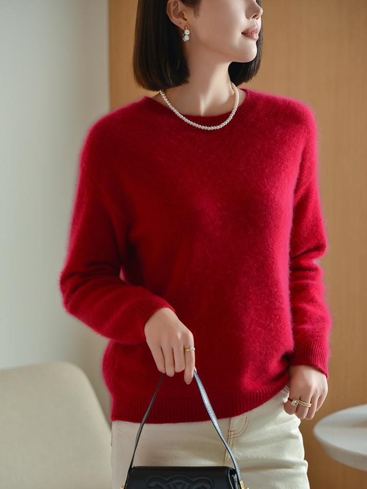 Women's Cashmere Sweater Qinghe Cashmere 30% Cashmere 70% Wool Autumn and Winter Cashmere Pullover Soft and Warm