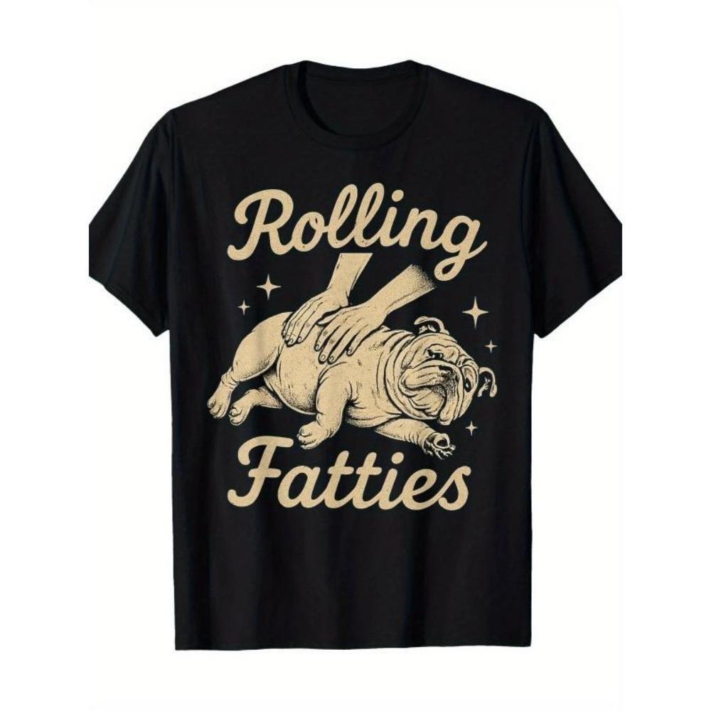 European Sizes Men s Funny Cute English Bulldog Lover T-Shirt - Bulldog Puppy Owner Graphic Tee with Hot Transfer Print S чёрный