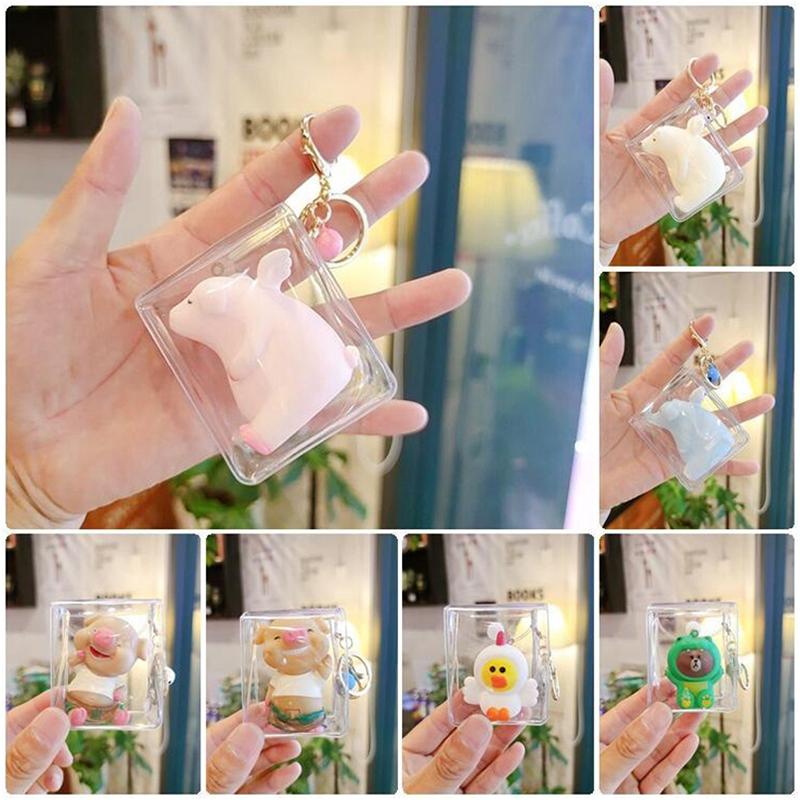 Mini Torba Ekspozycyjna na Lalki Anime Przezroczysta Portmonetka na Monety Wisiorek Kwadratowa Saszetka Organizer Portfel Klucze Szminka Słuchawki Torba do Przechowywania