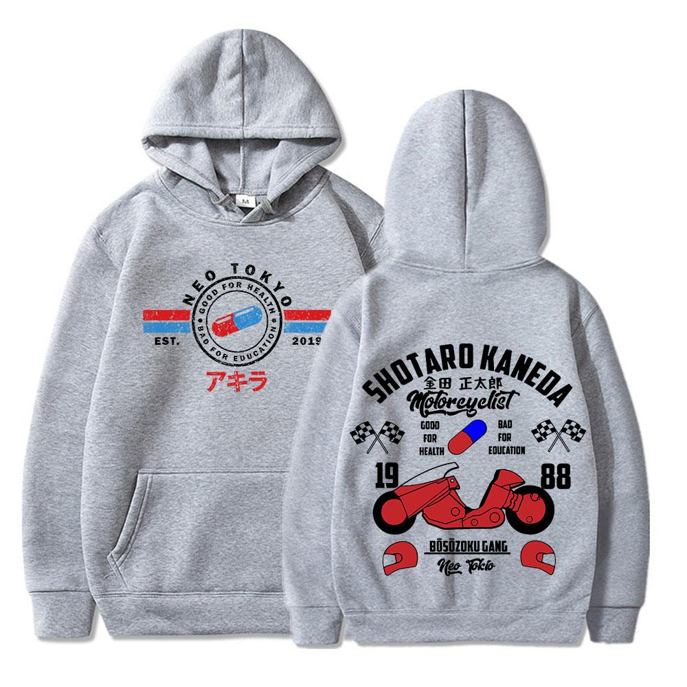 Japanese Anime Akira Neo Tokyo Hoodie Shotaro Kaneda Print Hoodies Manga Harajuku Fashion Oversized Hooded Sweatshirt Streetwear