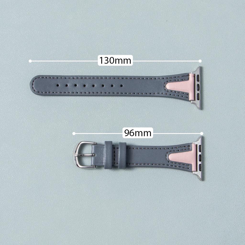 Leather Band for Apple Watch Series 11 10 9 8 7 6 5 4 SE Slim Strap for Iwatch 38mm 40mm 41mm 42mm 45mm 49mm Two Color Bracelet