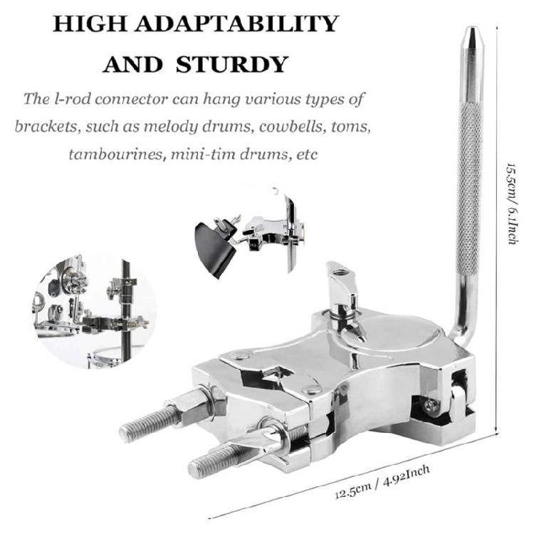 Komplettes Schlagzeug-Montageset mit verstellbarer Klemme, Metall-Kuhglocke und Drumstick für verschiedene Schlagzeuganwendungen und Setups