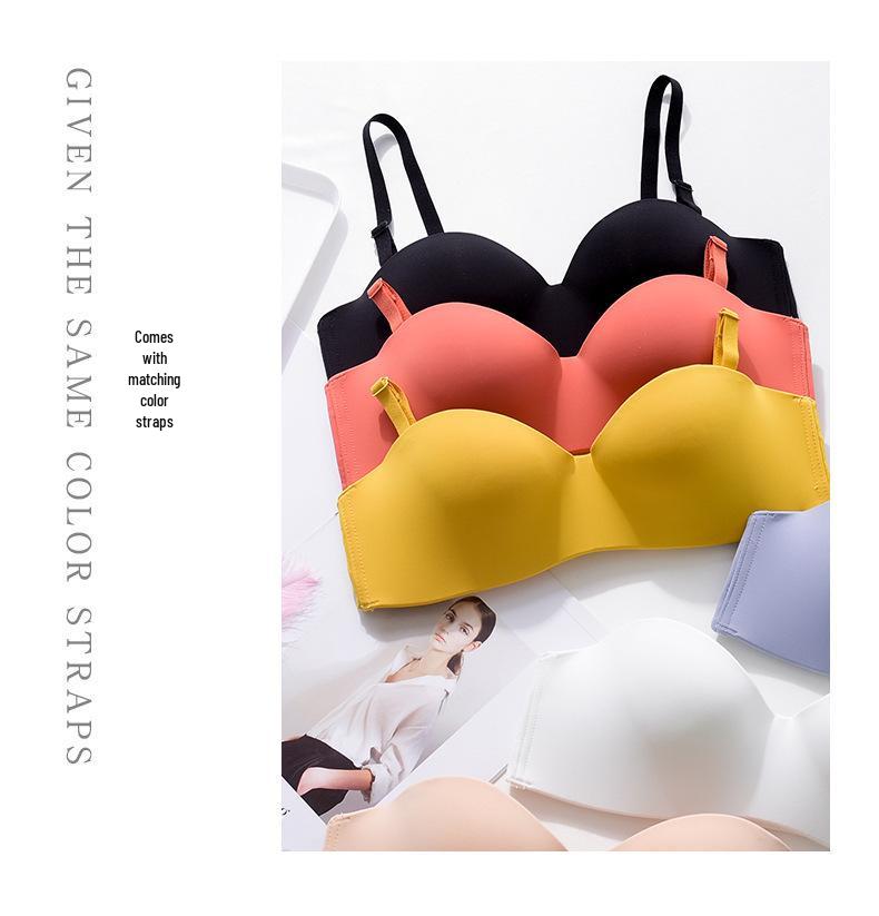 Women's Seamless Adjustable Strapless Marshmallow Bra - Wire-Free, Anti-Slip, Side Support