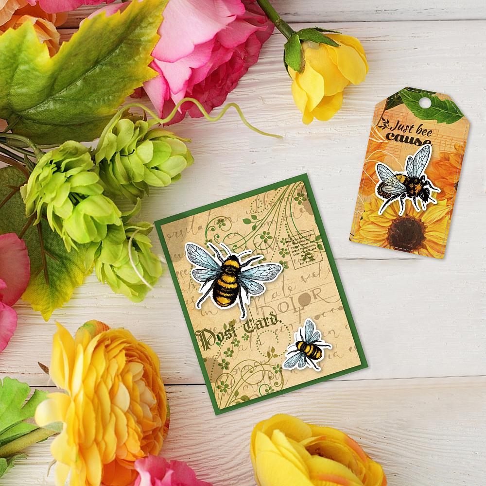 PVC Plastic Stamps for DIY Scrapbooking Photo Album Decorative Cards Making Stamp Sheets Bees Pattern 16x11x0.3cm