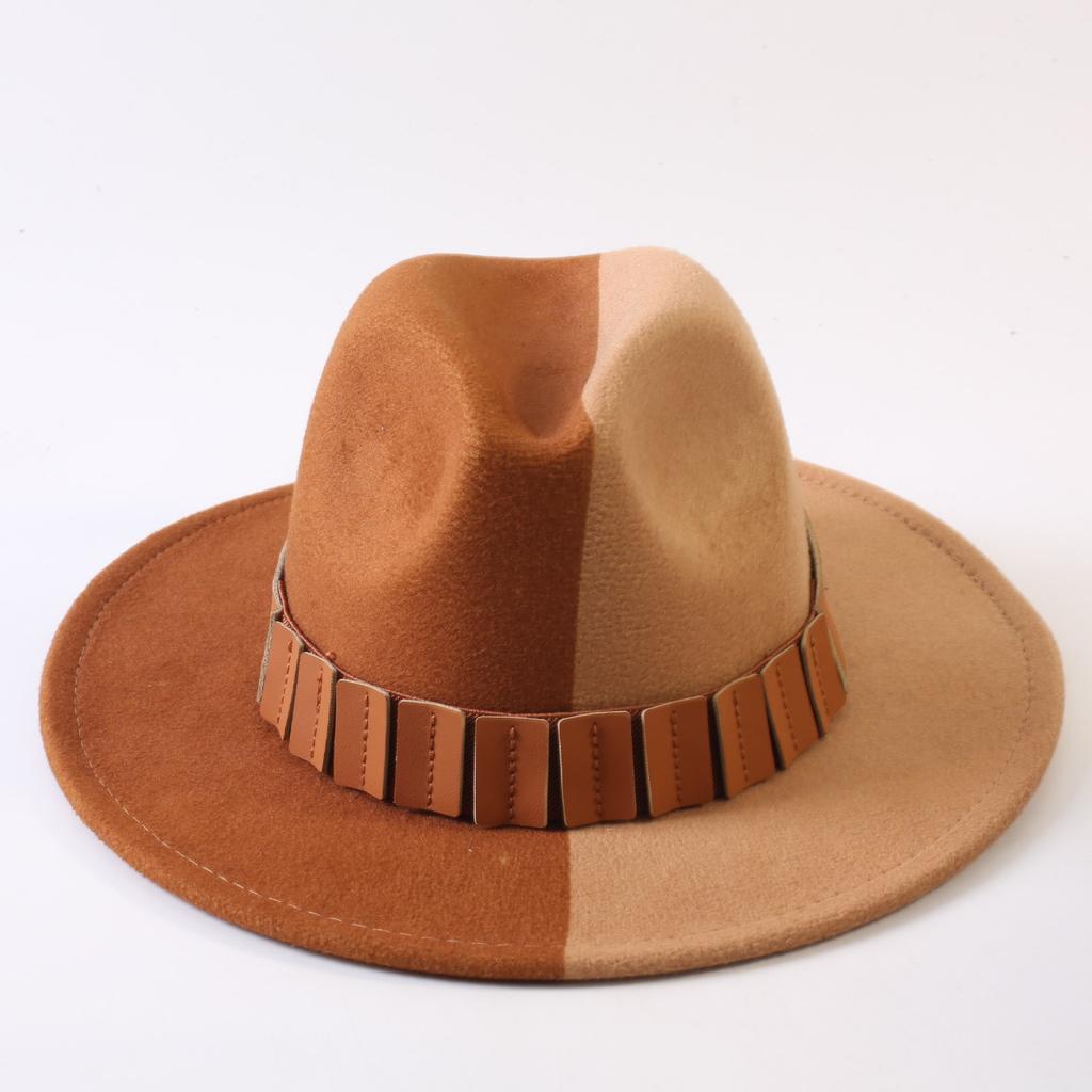 Popular European and American Classic Double-color Wide-brimmed Top Hat Men's and Women's Fashion OL Style Cowboy Hat Jazz Hat