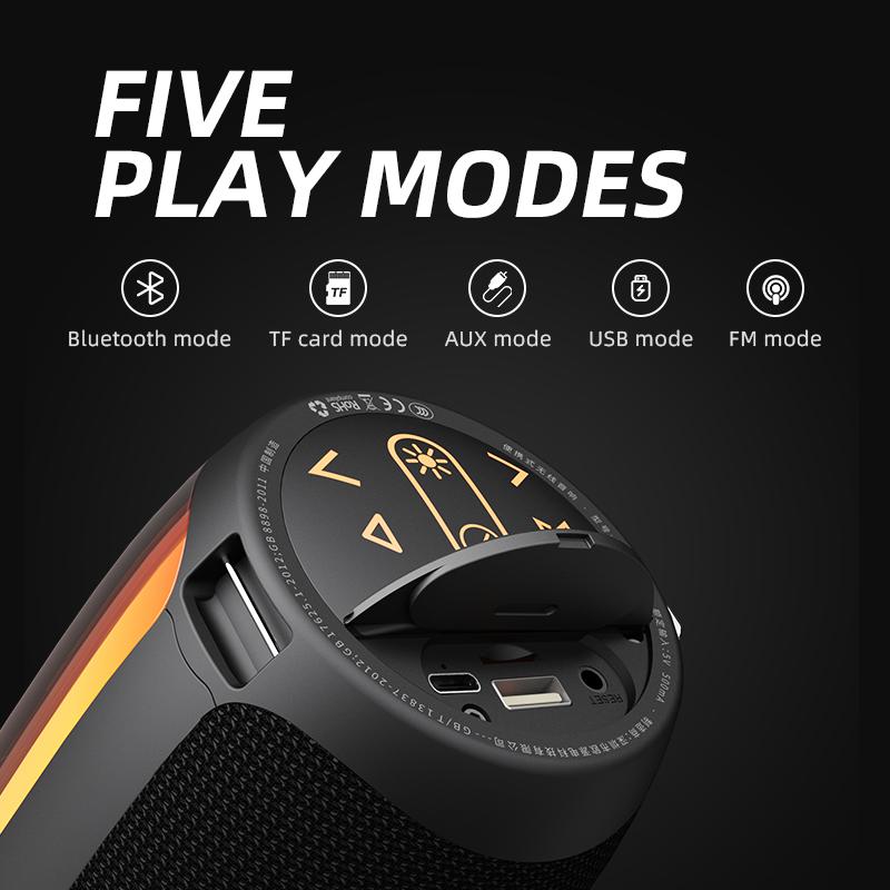 V10s pro wireless bluetooth audio outdoor portable waterproof subwoofer LED colorful light effect car home HIFI high sound quali