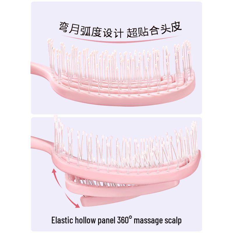 Žebrovaný hřeben: Dámský uhlazený a vysoký nadýchaný masážní kadeřnický hřeben