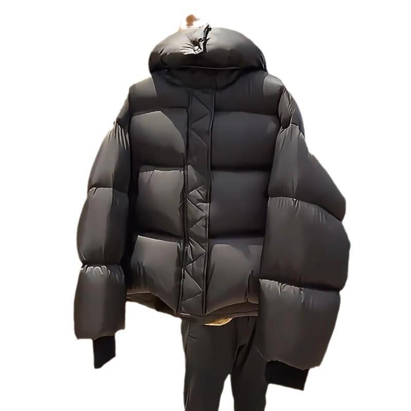 Womens Short Puffer Coat Winter Warm Thick Cotton Jacket Loose Fit Hooded Outerwear Daily Wear