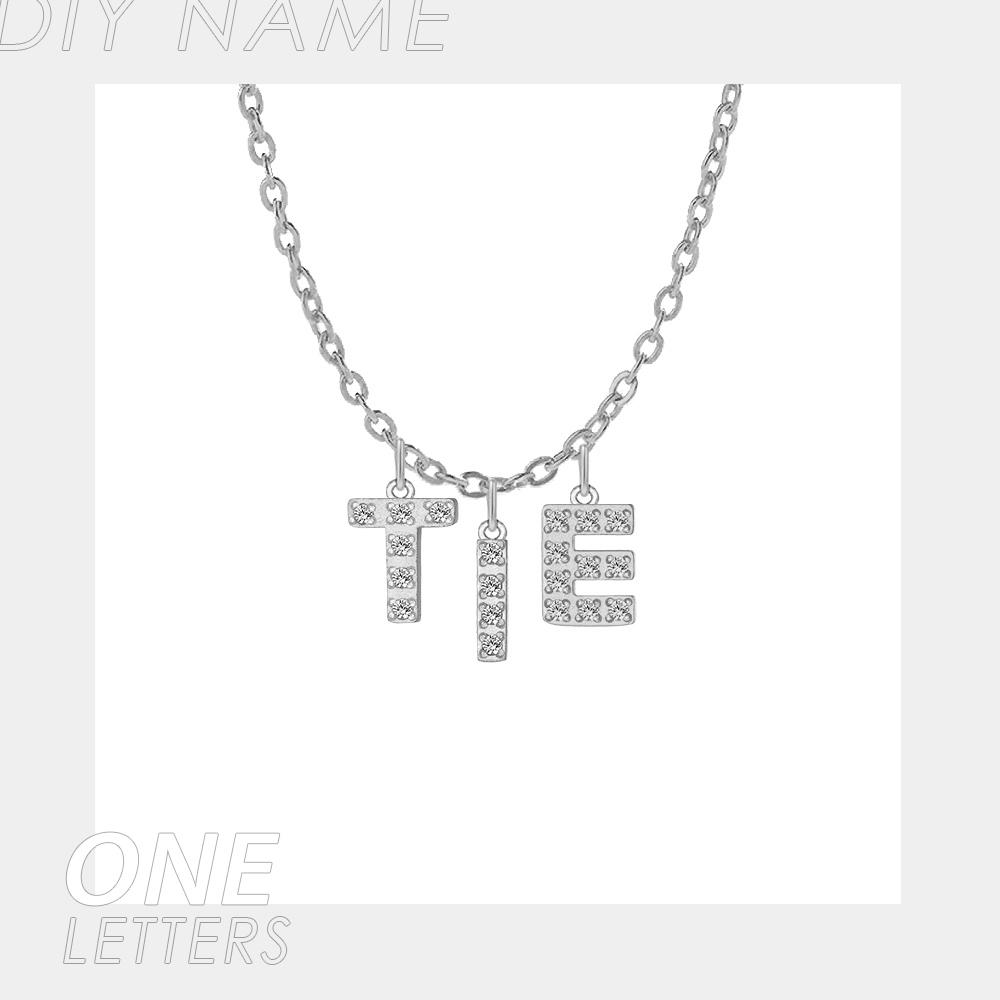 EMANCO Customized Name Necklace Personalized Zircon Letter Stainless Steel Choker Necklace Pendant Nameplate Gift Dropshipping