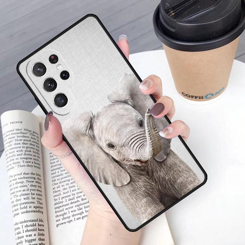 Elephant Baby Nature Phone Case Cover For Samsung Galaxy S24 S25 Ultra S21 S22 Ultra S10E Note 10 Plus Note 20 FE S23