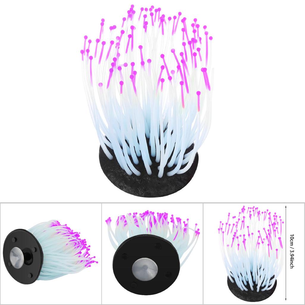 Lebensechte künstliche Korallenpflanzen-Dekoration für Aquarium Unterwasser-Fischtank Nachtlicht Lila