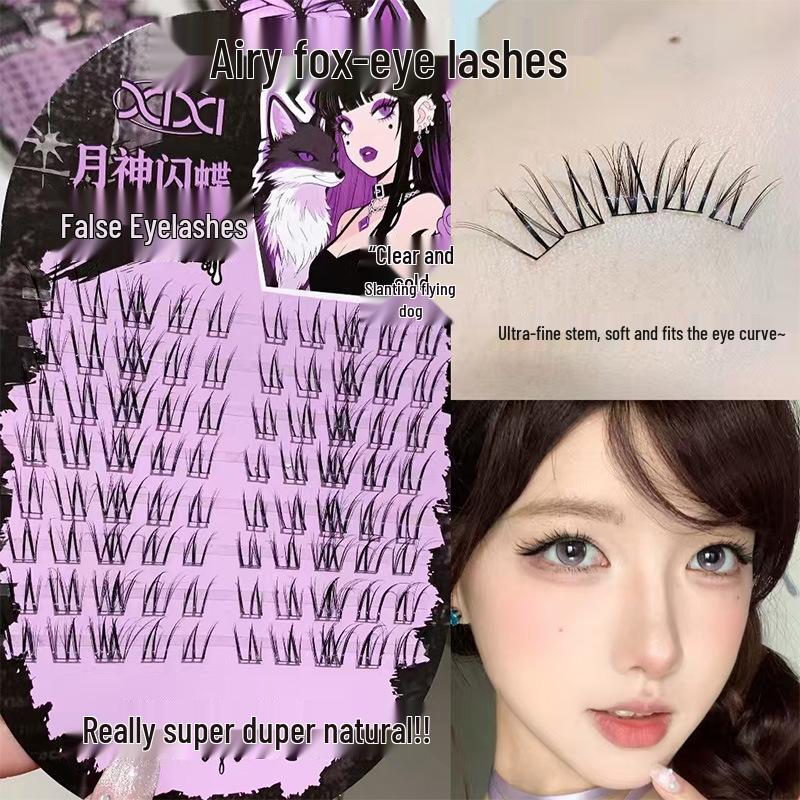 Xixi Petit Renard Queue de Poisson Déesse de la Lune Papillon Scintillant Cils Postiches Vifs - Série Renard Volant Incliné