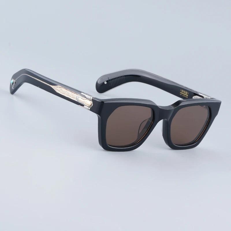 

Большие квадратные модные солнцезащитные очки Uv400 от дизайнерского бренда для мужчин, классические винтажные очки с футляром &As picture