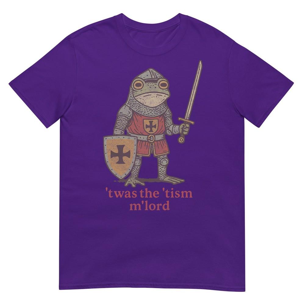 Funny Twas The Tism Mlord Medieval Knight Frog Tsim Tshirt