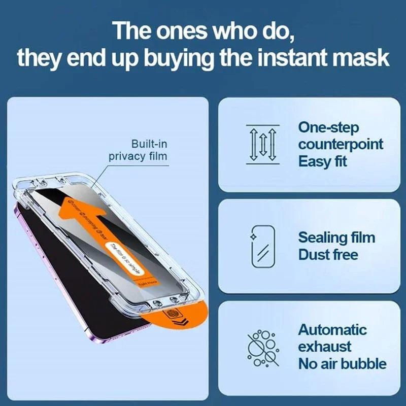 3 STÜCK Staubfreie Installation Blickschutzfolie für iPhone 13 11 12 14 15 16 Pro Max XS X XR 14 15 16 Plus Gehärtetes Glas